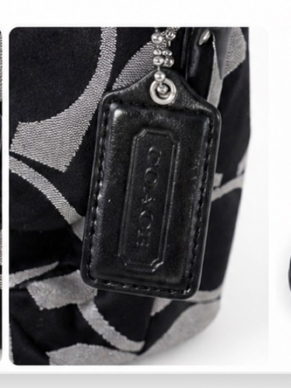 Coach Black & Gray Signature Jacquard  Kristin Shoulder Bag F22302 - Picture 6 of 6